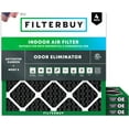 thumbnail image 1 of Filterbuy 12x12x1 Air Filter MERV 10 Odor Defense, Pleated HVAC AC Furnace Filter Replacement, 4-Pack, 1 of 8