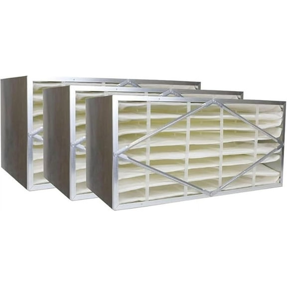 Filterbuy 12x24x6 MERV 14 No Header, Rigid Cell Box Filters HVAC Replacement (3-Pack)