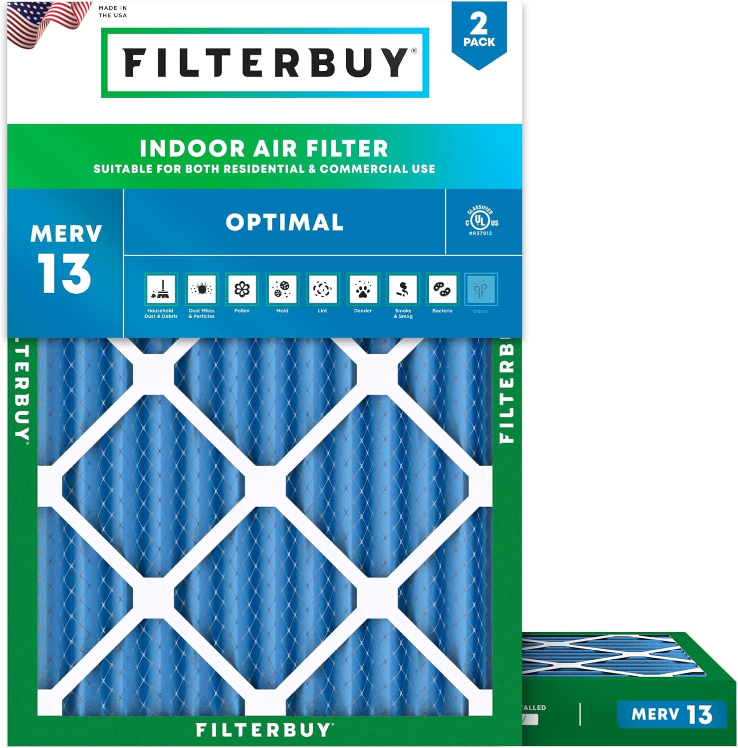 Filterbuy 14x20x2 Air Filter MERV 13 Optimal Smoke - View #4
