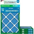 thumbnail image 1 of Filterbuy 14x24x1 Air Filter MERV 13 Smoke Defense, Pleated HVAC AC Furnace Filter Replacement, 4-Pack, 1 of 8