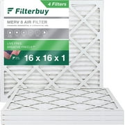Filterbuy 16x16x1 MERV 8 Pleated HVAC AC Furnace Air Filters (4-Pack)