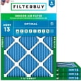 thumbnail image 1 of Filterbuy 16x18x1 MERV 13 Health Defense, Pleated HVAC AC Furnace Air Filters (4-Pack), 1 of 2