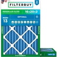 thumbnail image 1 of Filterbuy 16x20x2 MERV 13 Health Defense, Pleated HVAC AC Furnace Air Filters (2-Pack), 1 of 2