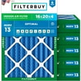thumbnail image 1 of Filterbuy 16x20x4 MERV 13 Health Defense, Pleated HVAC AC Furnace Air Filters (6-Pack), 1 of 10