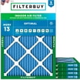 thumbnail image 1 of Filterbuy 16x21.5x1 Air Filter MERV 13 Smoke Defense, Pleated HVAC AC Furnace Filter Replacement, 5-Pack, 1 of 9