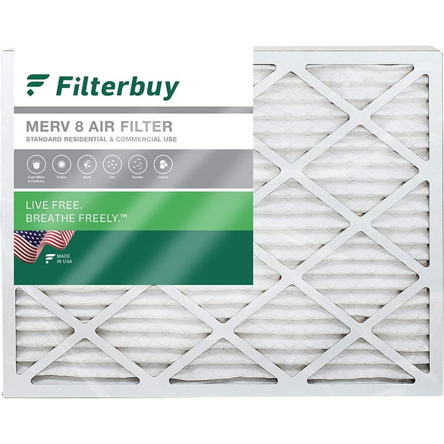 Filterbuy 16x21x1 MERV 8 Pleated HVAC AC Furnace Air Filters (1Pack