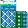 thumbnail image 1 of Filterbuy 16x25x1 Air Filter MERV 13 Smoke Defense, Pleated HVAC AC Furnace Filter Replacement, 12-Pack, 1 of 10