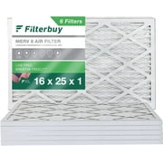 Filterbuy 16x25x1 MERV 8 Pleated HVAC AC Furnace Air Filters (6-Pack)