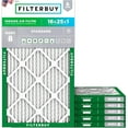 thumbnail image 1 of Filterbuy 16x25x1 MERV 8 Dust Defense, Pleated HVAC AC Furnace Air Filters (6-Pack), 1 of 10