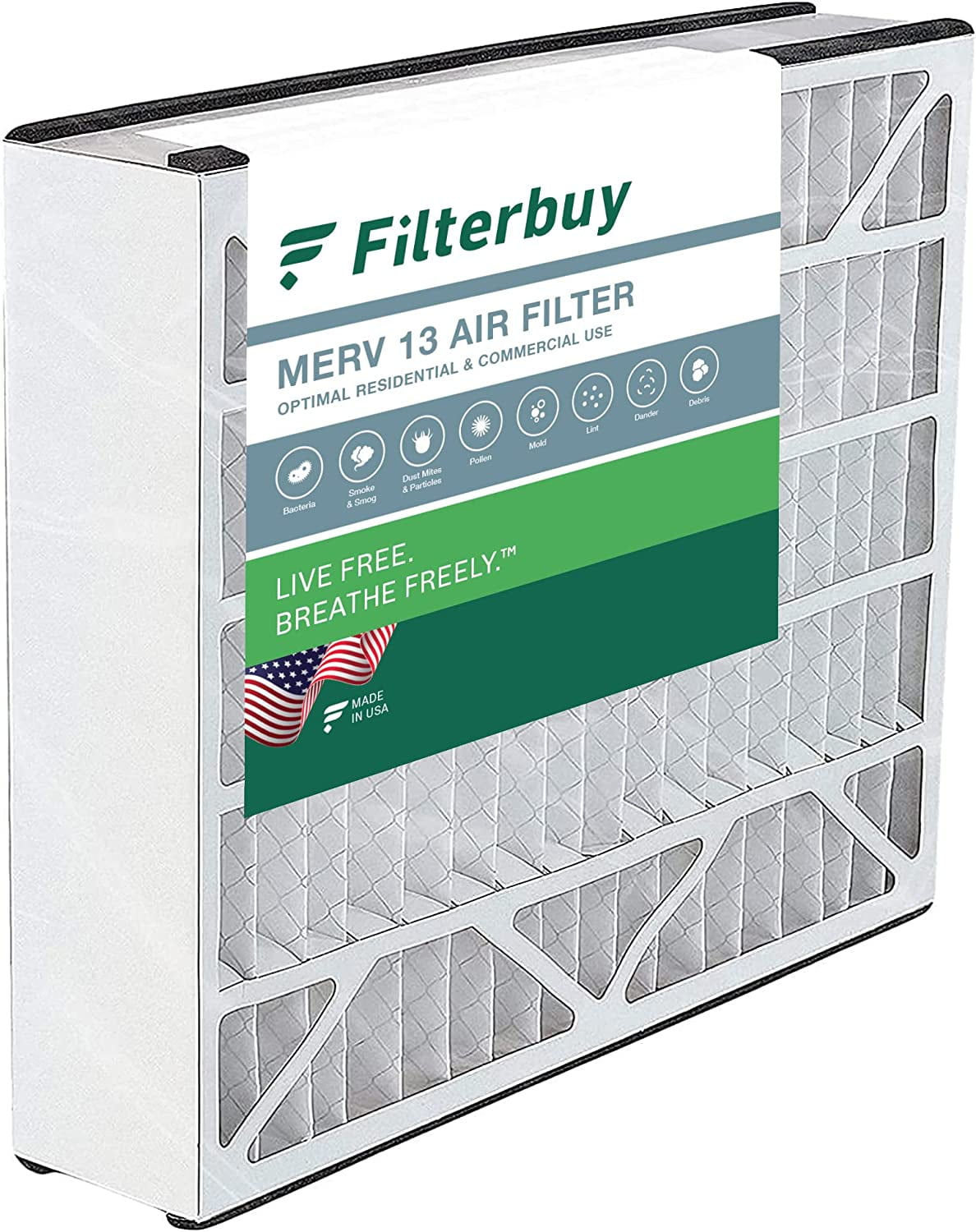 Filterbuy 16x25x5 MERV 13 Pleated HVAC AC Furnace Air Filters for Trion ...