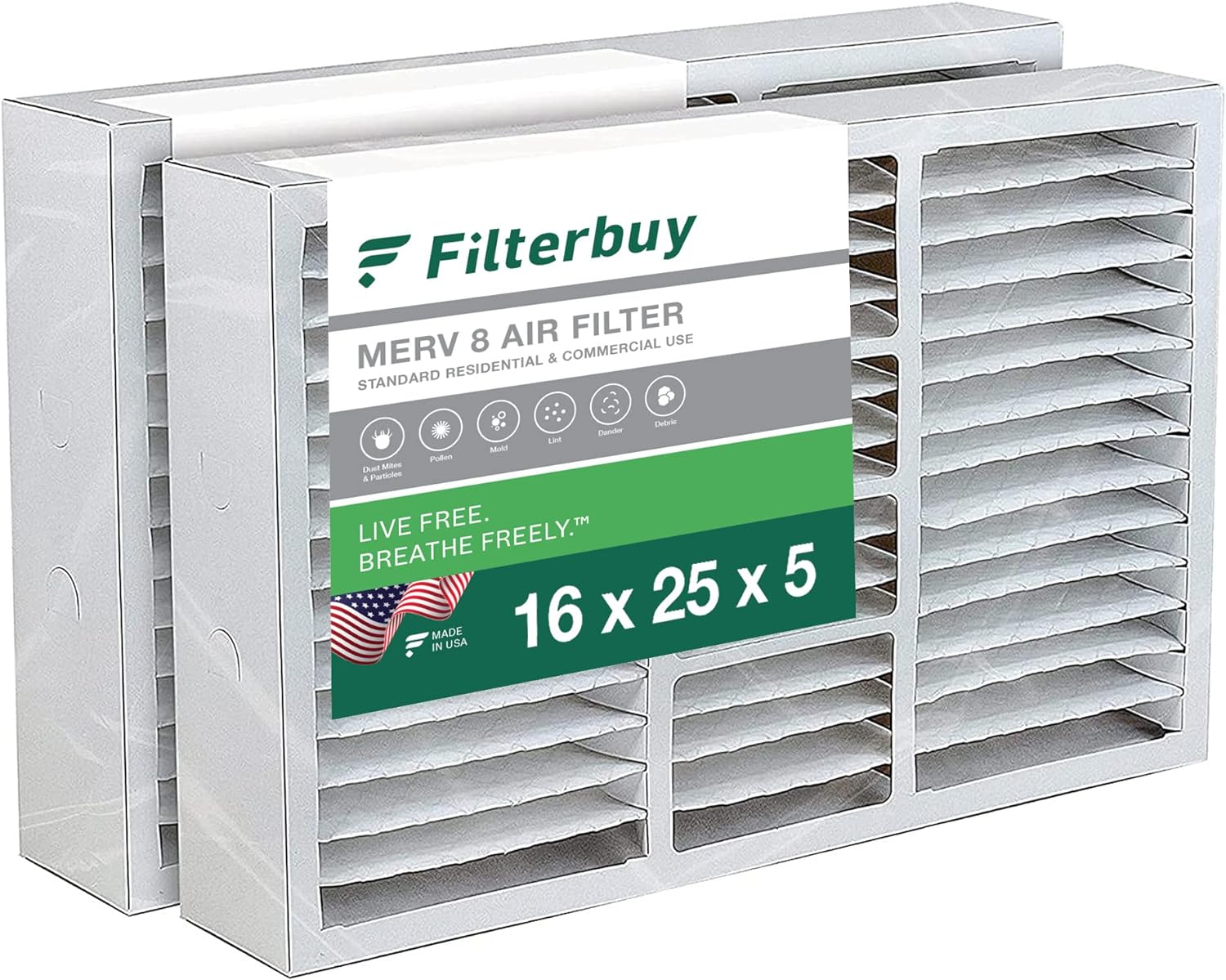 Lennox X6672 16x25x5 MERV 16 Furnace Filter 2 Pack