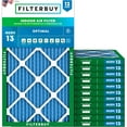 thumbnail image 1 of Filterbuy 16x32x1 Air Filter MERV 13 Smoke Defense, Pleated HVAC AC Furnace Filter Replacement, 12-Pack, 1 of 8