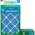 thumbnail image 1 of Filterbuy 16x32x1 Air Filter MERV 13 Smoke Defense, Pleated HVAC AC Furnace Filter Replacement, 3-Pack, 1 of 8