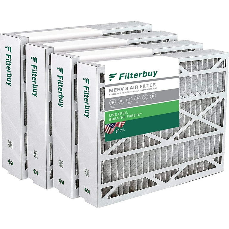 Filterbuy 17.5x21x5 MERV 8 Pleated HVAC AC Furnace Air Filters for