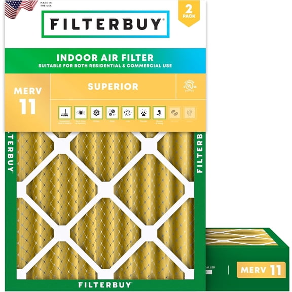Filterbuy 17.5x23.5x4 Air Filter MERV 11 Allergy Defense, Pleated HVAC AC Furnace Filter Replacement, 2-Pack