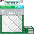 thumbnail image 1 of Filterbuy 17x22x1 MERV 8 Dust Defense, Pleated HVAC AC Furnace Air Filters (4-Pack), 1 of 10