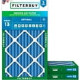 thumbnail image 1 of Filterbuy 17x25x2 Air Filter MERV 13 Smoke Defense, Pleated HVAC AC Furnace Filter Replacement, 3-Pack, 1 of 9