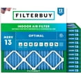 thumbnail image 1 of Filterbuy 18x18x1 MERV 13 Health Defense, Pleated HVAC AC Furnace Air Filters (12-Pack), 1 of 10