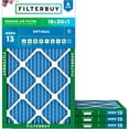 thumbnail image 1 of Filterbuy 18x30x1 MERV 13 Health Defense, Pleated HVAC AC Furnace Air Filters (4-Pack), 1 of 10