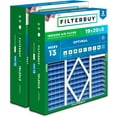thumbnail image 1 of Filterbuy 19x20x5 Air Filter MERV 13 Smoke Defense, Pleated HVAC AC Furnace Filter Replacement for Bryant, Carrier & More, 2-Pack, 1 of 2