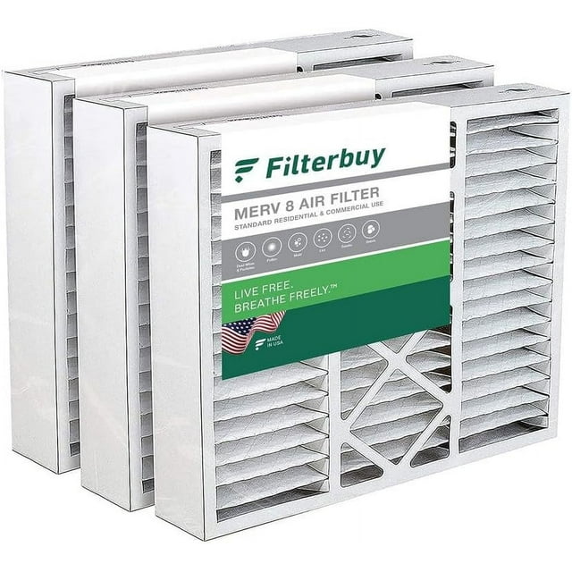 Filterbuy 19x20x5 MERV 8 Pleated HVAC AC Furnace Air Filters for Bryant
