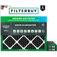 thumbnail image 1 of Filterbuy 20x20x1 Air Filter MERV 10 Odor Defense, Pleated HVAC AC Furnace Filter Replacement, 3-Pack, 1 of 8