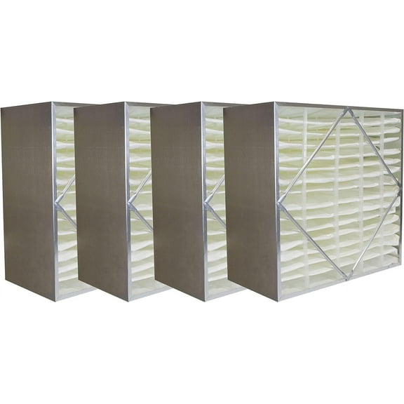 Filterbuy 20x20x12 MERV 14 No Header, Rigid Cell Box Filters HVAC Replacement (4-Pack)