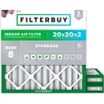 thumbnail image 1 of Filterbuy 20x20x2 Air Filter MERV 8 Dust Defense, Pleated HVAC AC Furnace Filter Replacement, 3-Pack, 1 of 10