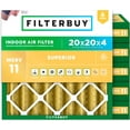 thumbnail image 1 of Filterbuy 20x20x4 MERV 11 Allergen Defense, Pleated HVAC AC Furnace Air Filters (6-Pack), 1 of 10