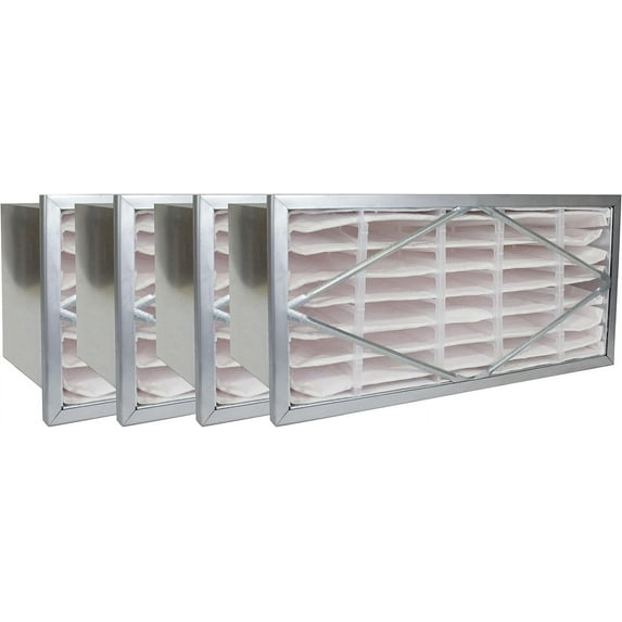 Filterbuy 20x20x6 MERV 13 Header, Rigid Cell Filters HVAC Replacement (4-Pack)