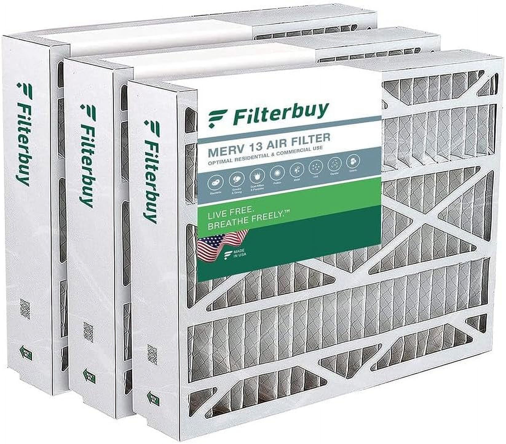 Filterbuy 20x23x5 MERV 13 Pleated HVAC AC Furnace Air Filters for
