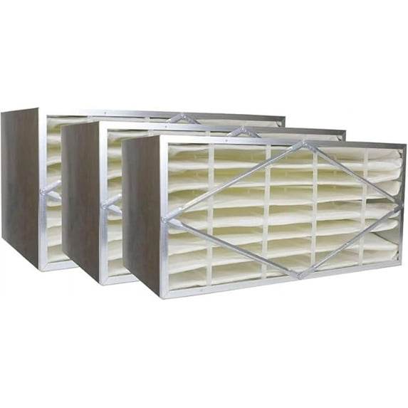 Filterbuy 20x24x6 MERV 14 No Header, Rigid Cell Box Filters HVAC Replacement (3-Pack)