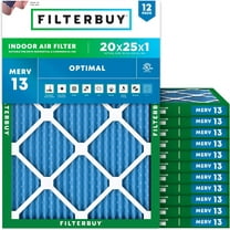 Filterbuy 20x25x1 MERV 13 Health Defense, Pleated HVAC AC Furnace Air Filters (12-Pack)