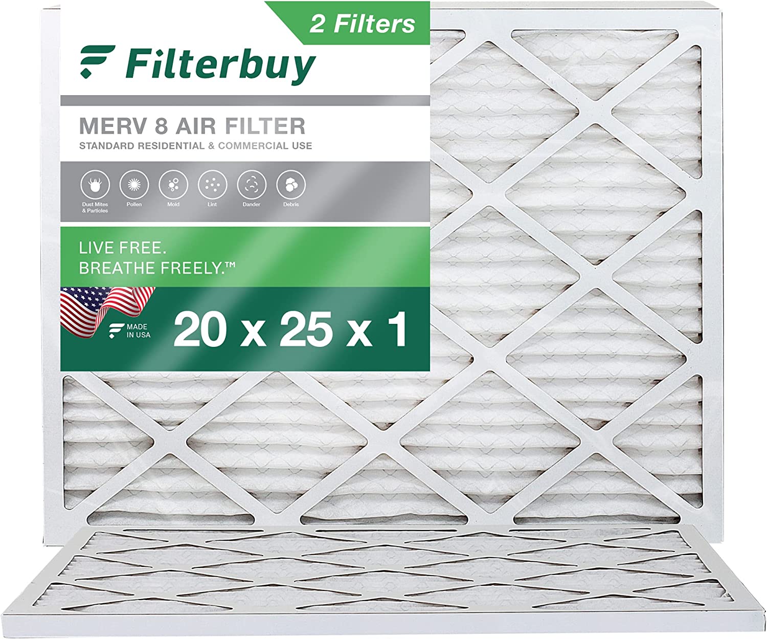 K&N 20x25x1 AC Furnace Air Filter; Lifetime Washable Reusable Filter; Merv 11; Filters Allergies