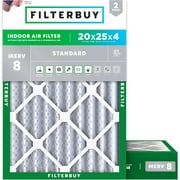 Filterbuy 20x25x4 Air Filter MERV 8 Dust Defense, Pleated HVAC AC Furnace Filter Replacement, 2-Pack