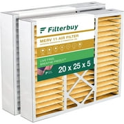Filterbuy 20x25x5 MERV 11 Pleated HVAC AC Furnace Air Filters for Honeywell FC100A1037, Lennox X6673, Carrier, and More (2-Pack)