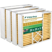 Filterbuy 20x25x5 MERV 11 Pleated HVAC AC Furnace Air Filters for Honeywell FC100A1037, Lennox X6673, Carrier, and More (4-Pack)