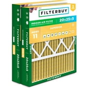 Filterbuy 20x25x5 Air Filter MERV 11 Allergy Defense, Pleated HVAC AC Furnace Filter Replacement for Honeywell & More, 2-Pack