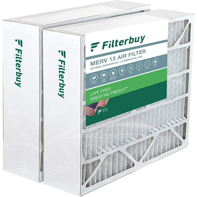 Filterbuy 20x25x6 MERV 13 Pleated HVAC AC Furnace Air Filters for