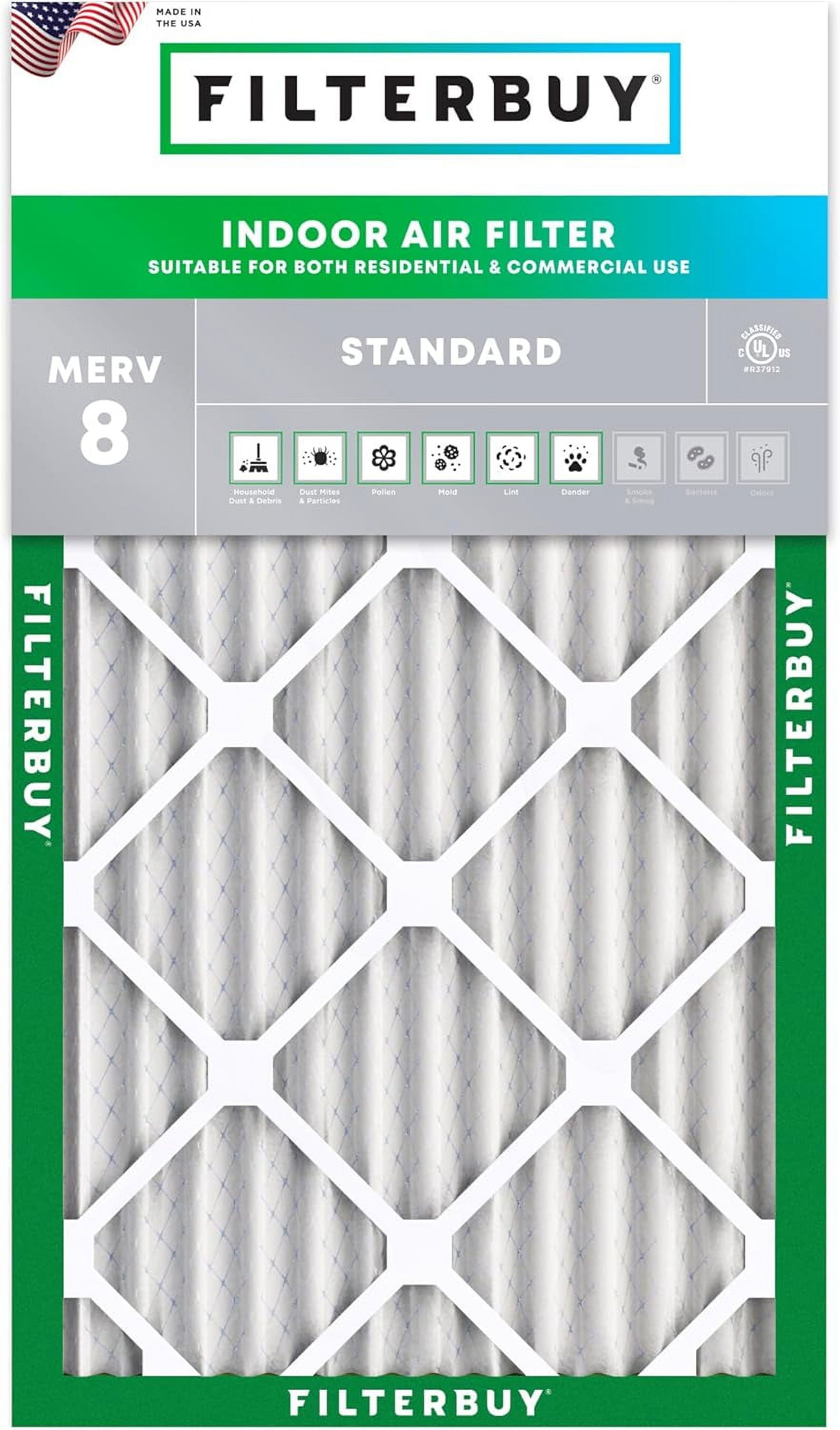 Filterbuy 20x30x5 Air Filter MERV 13 Optimal Defense (2-Pack), Pleated