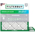 thumbnail image 1 of Filterbuy 21x21x1 Air Filter MERV 8 Dust Defense, Pleated HVAC AC Furnace Filter Replacement, 2-Pack, 1 of 8
