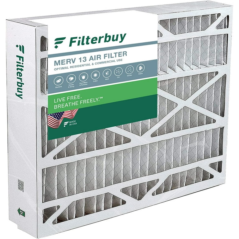 Filterbuy 21x21x5 MERV 13 Pleated HVAC AC Furnace Air Filters for