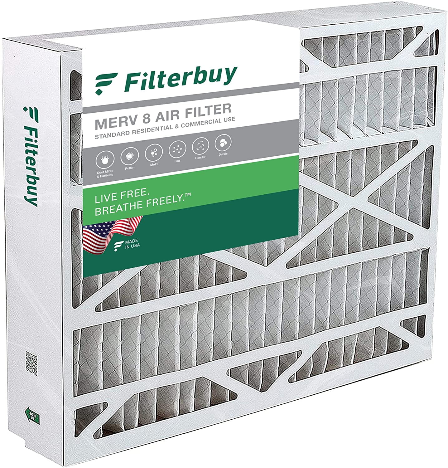 Filterbuy 21x24.5x5 MERV 8 Pleated HVAC AC Furnace Air Filters for