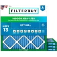 thumbnail image 1 of Filterbuy 22x22x1 Air Filter MERV 13 Smoke Defense, Pleated HVAC AC Furnace Filter Replacement, 4-Pack, 1 of 8