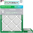 thumbnail image 1 of Filterbuy 22x24x1 MERV 8 Dust Defense, Pleated HVAC AC Furnace Air Filters (2-Pack), 1 of 10