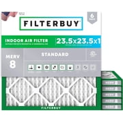 Filterbuy 23.5x23.5x1 Air Filter MERV 8 Dust Defense, Pleated HVAC AC Furnace Filter Replacement, 6-Pack