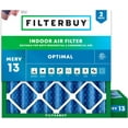 thumbnail image 1 of Filterbuy 23.5x23.5x4 MERV 13 Health Defense, Pleated HVAC AC Furnace Air Filters (2-Pack), 1 of 9