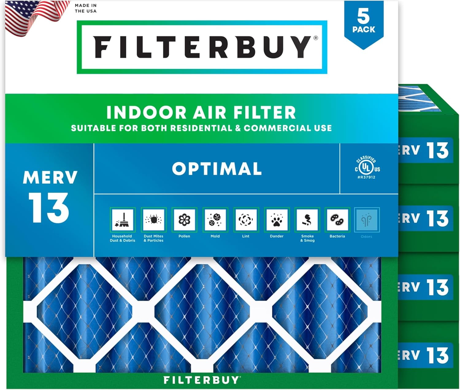 Filterbuy 15x20x1 Air Filter MERV 13 Optimal Smoke & Allergy - View #12