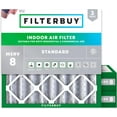 thumbnail image 1 of Filterbuy 23.5x23.5x4 Air Filter MERV 8 Dust Defense, Pleated HVAC AC Furnace Filter Replacement, 3-Pack, 1 of 7