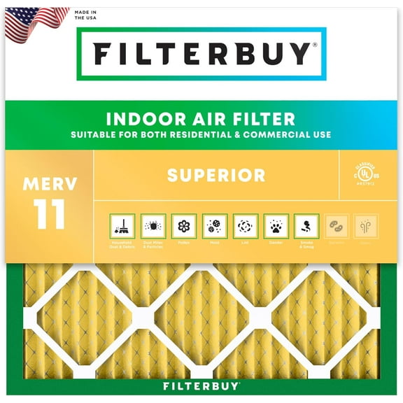 Filterbuy 24x24x1 MERV 11 Allergen Defense, Pleated HVAC AC Furnace Air Filters (1-Pack)